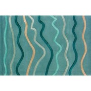 Wave Pattern Rug in Teal Blue & Aqua